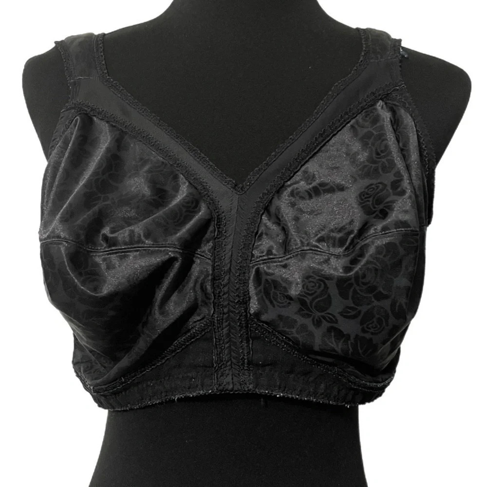 Black bra 44DD floral print